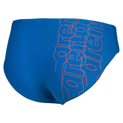 China Blue - Side - Arena Boys Logo Swim Briefs