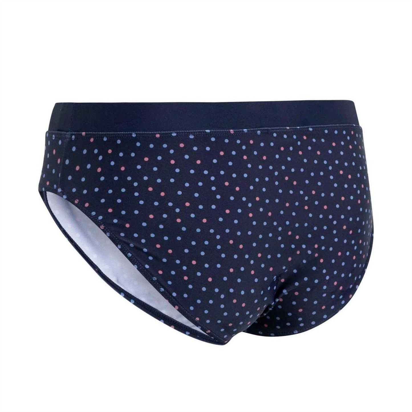 Navy - Side - Trespass Womens-Ladies Polka Dot Swim Briefs