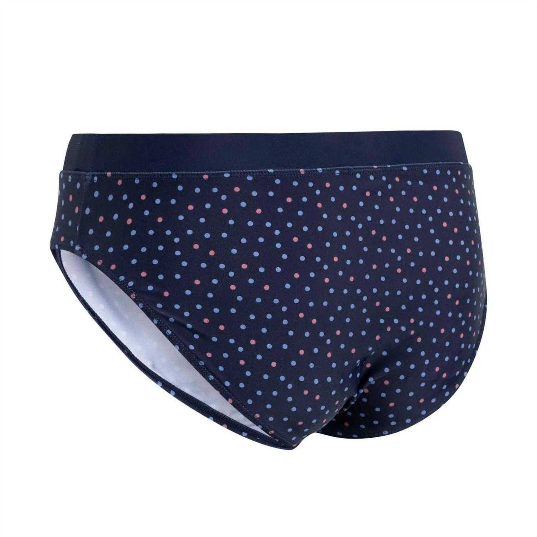 Navy - Side - Trespass Womens-Ladies Polka Dot Swim Briefs