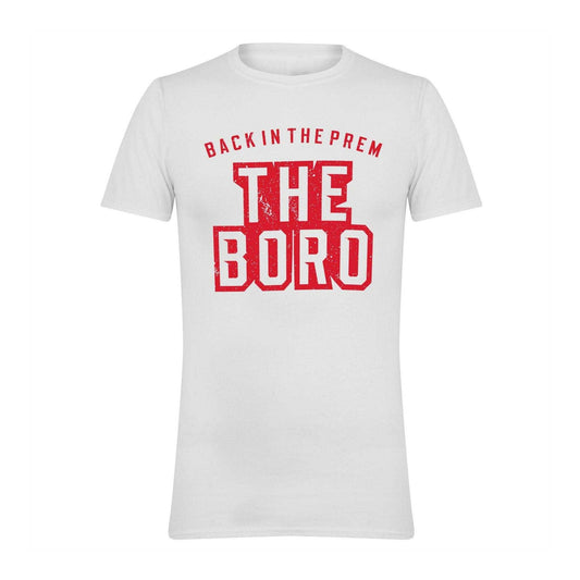White-Red - Front - AWD Unisex Adult The Boro Back T-Shirt