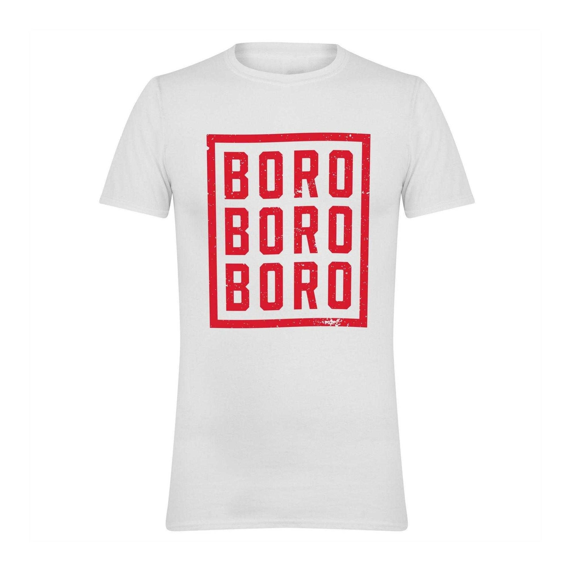 Red-White - Front - AWD Unisex Adult Boro Distressed T-Shirt
