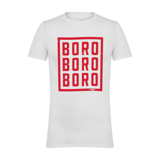 Red-White - Front - AWD Unisex Adult Boro Distressed T-Shirt