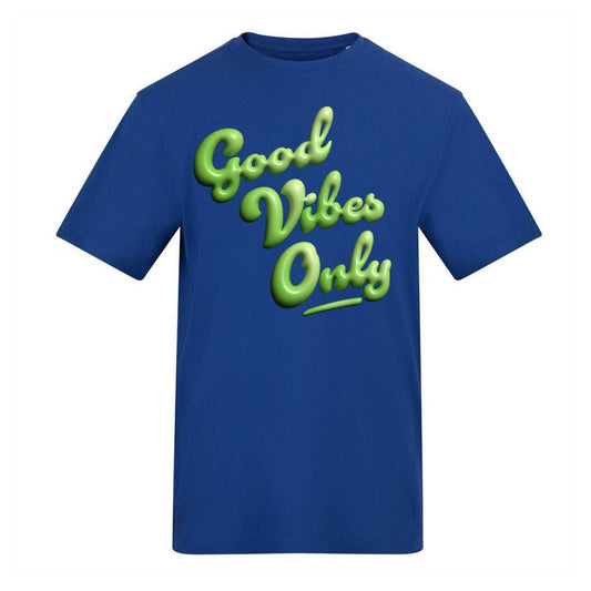 Blue - Front - AWD Unisex Adult Good Vibes Only T-Shirt