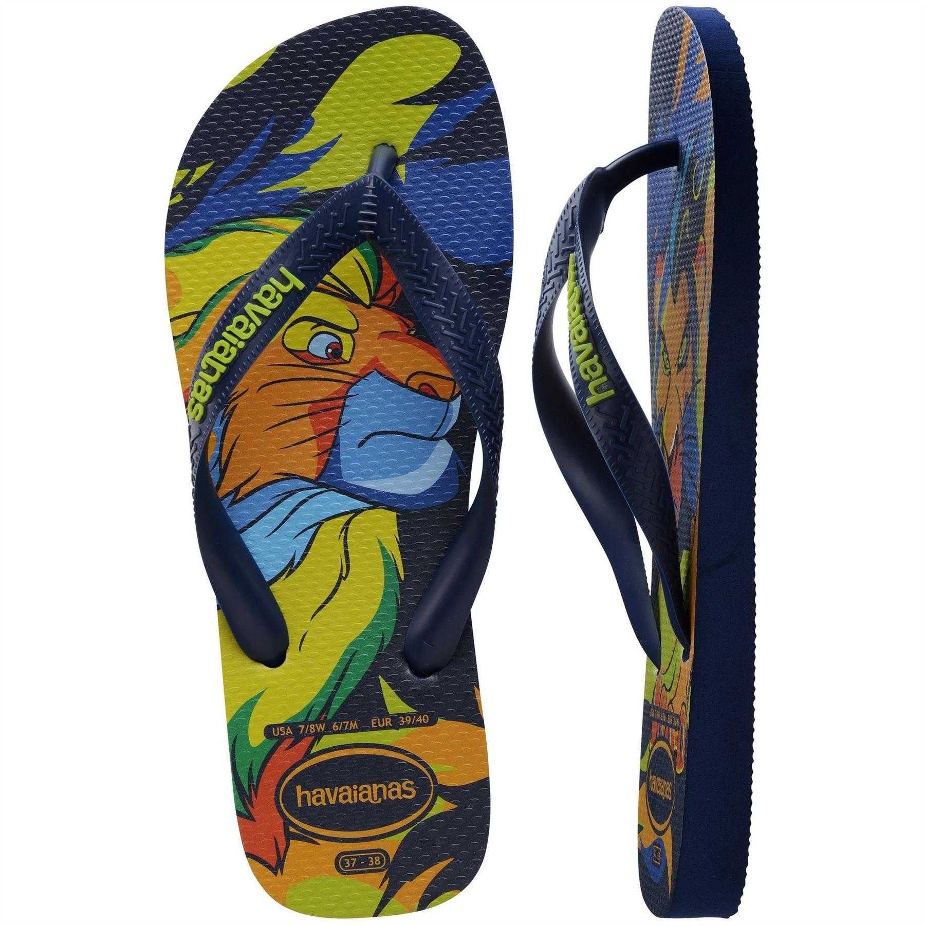 Navy Blue - Lifestyle - Havaianas Unisex Adult The Lion King Flip Flops