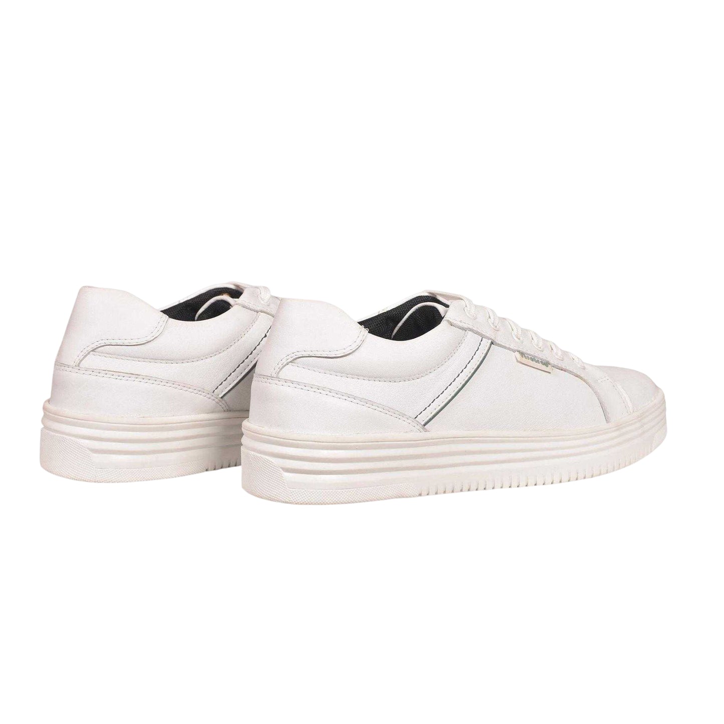 White - Back - Firetrap Mens Wolf Leather Cushioned Trainers