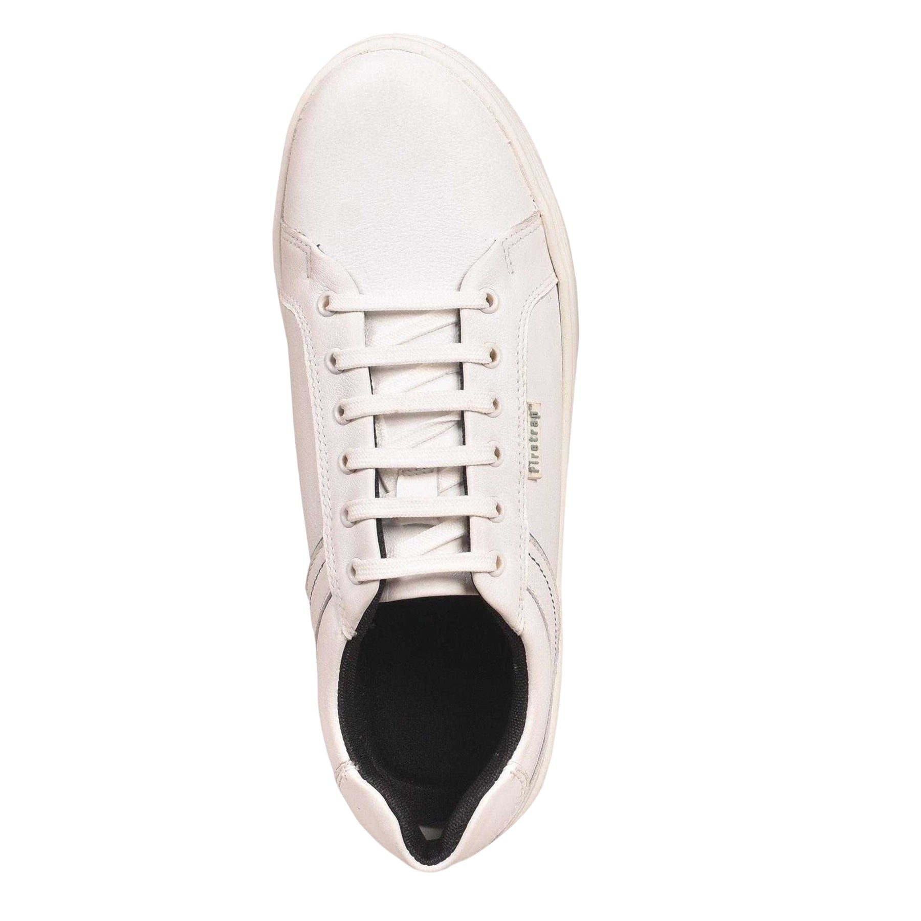 White - Side - Firetrap Mens Wolf Leather Cushioned Trainers