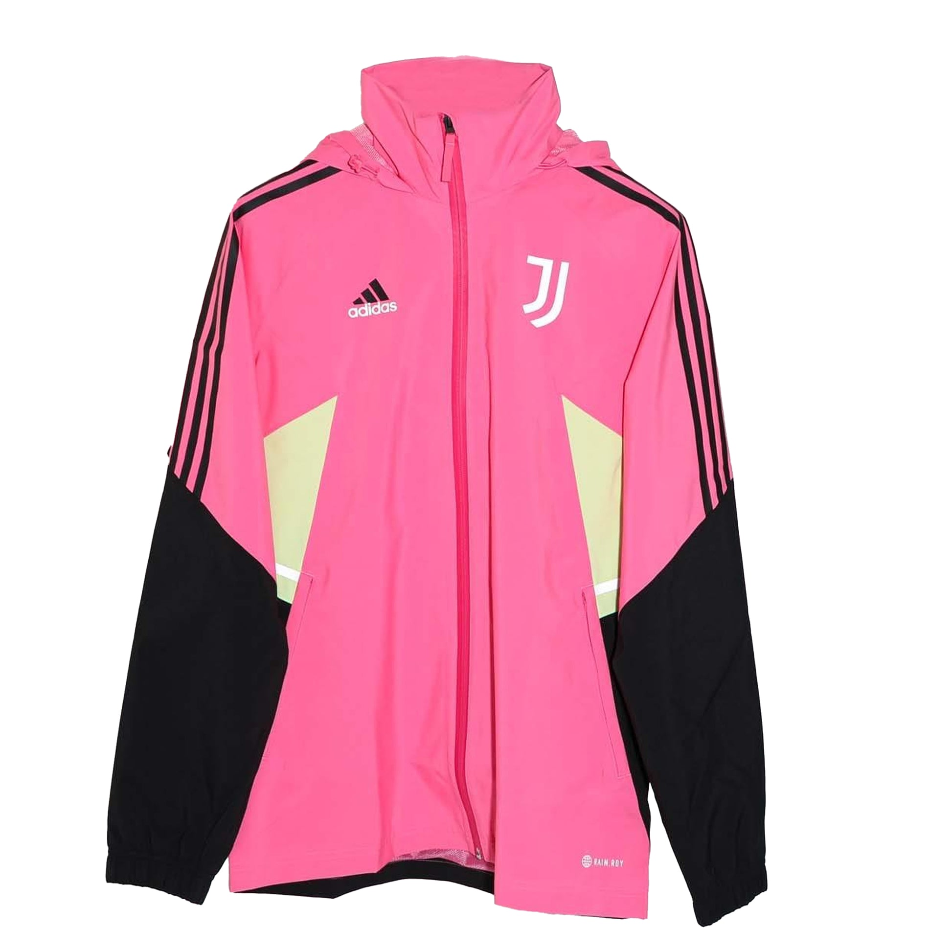 Pink - Front - Adidas Mens 2022-23 Juventus FC Waterproof Jacket