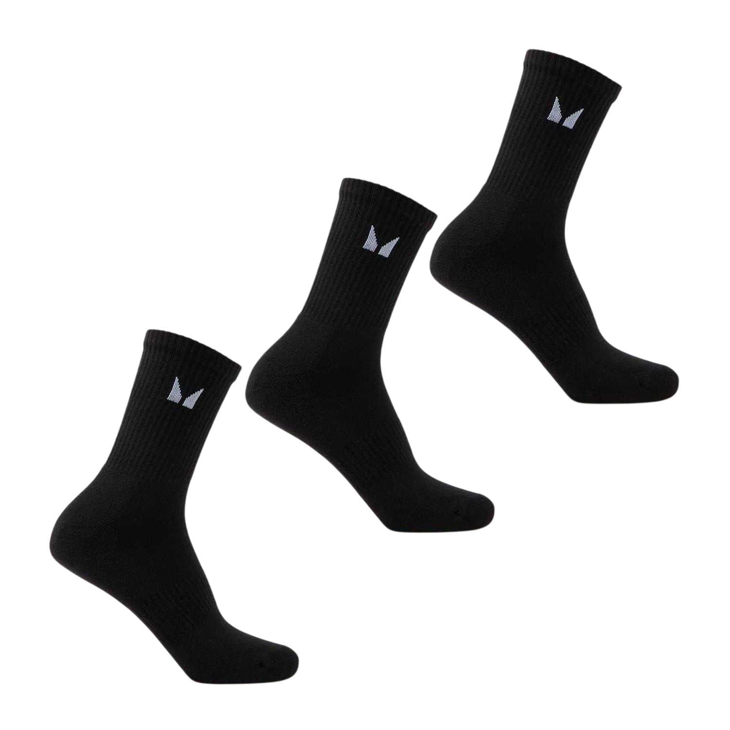 Black - Back - MyProtein Unisex Adult Logo Crew Socks (Pack of 3)