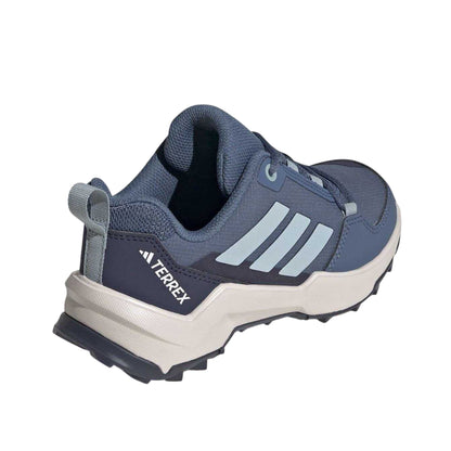 Steel Blue-Grey-Navy - Back - Adidas Childrens-Kids Terrex AX4R Hiking Shoes