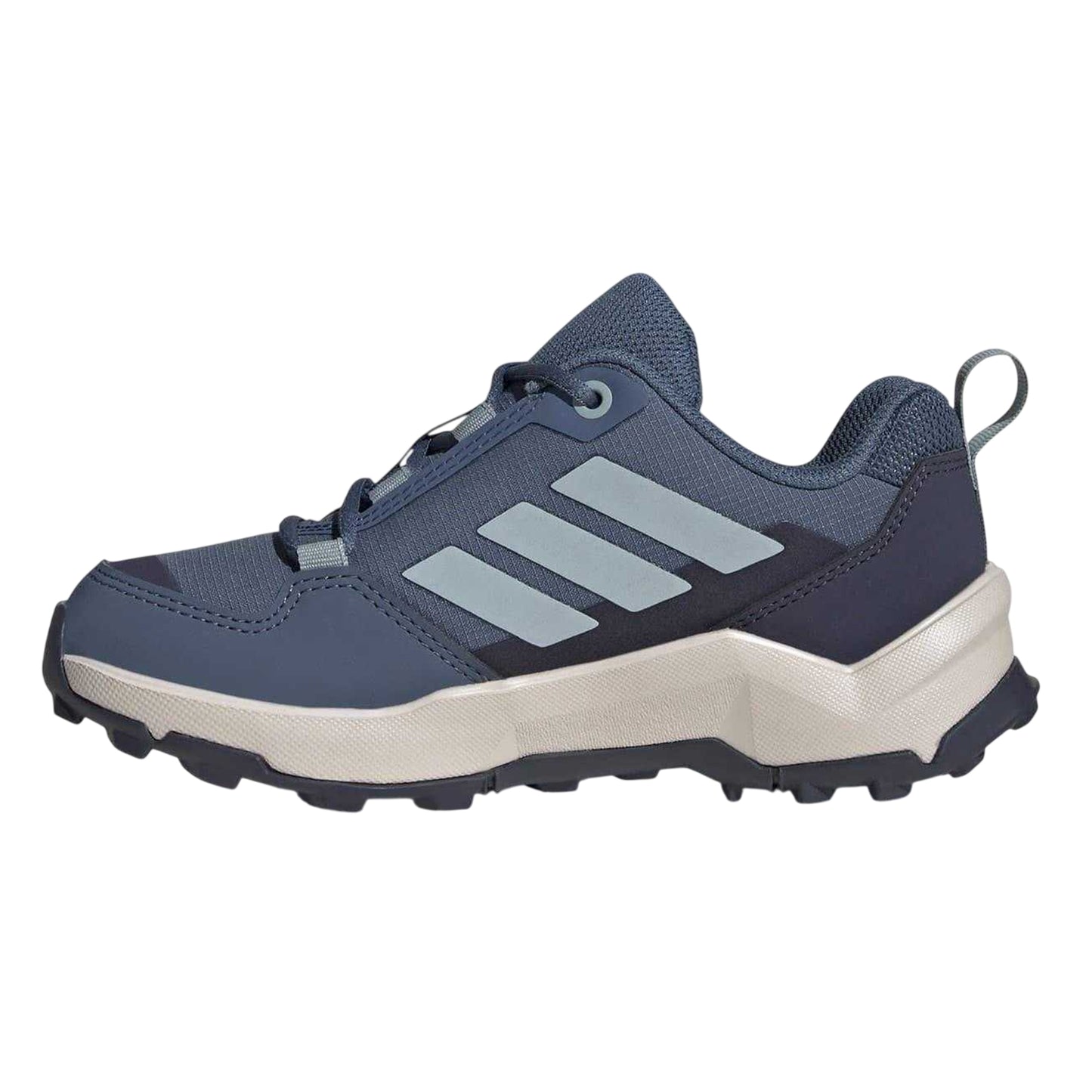 Steel Blue-Grey-Navy - Side - Adidas Childrens-Kids Terrex AX4R Hiking Shoes