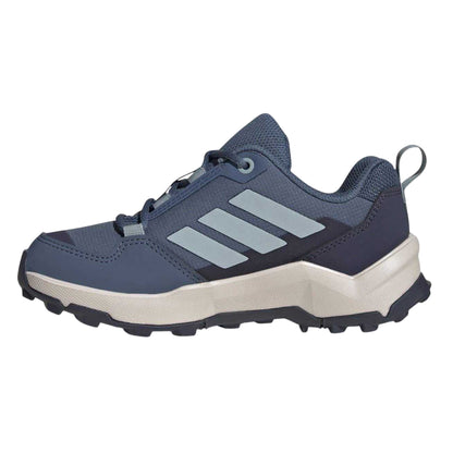 Steel Blue-Grey-Navy - Side - Adidas Childrens-Kids Terrex AX4R Hiking Shoes