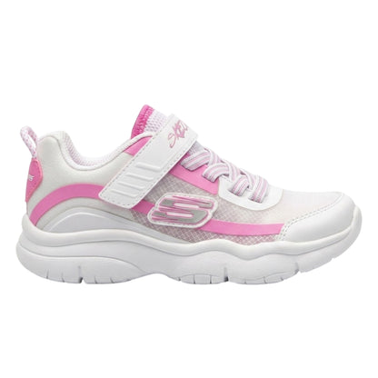 White-Pink - Back - Skechers Childrens-Kids Flexblast Trainers