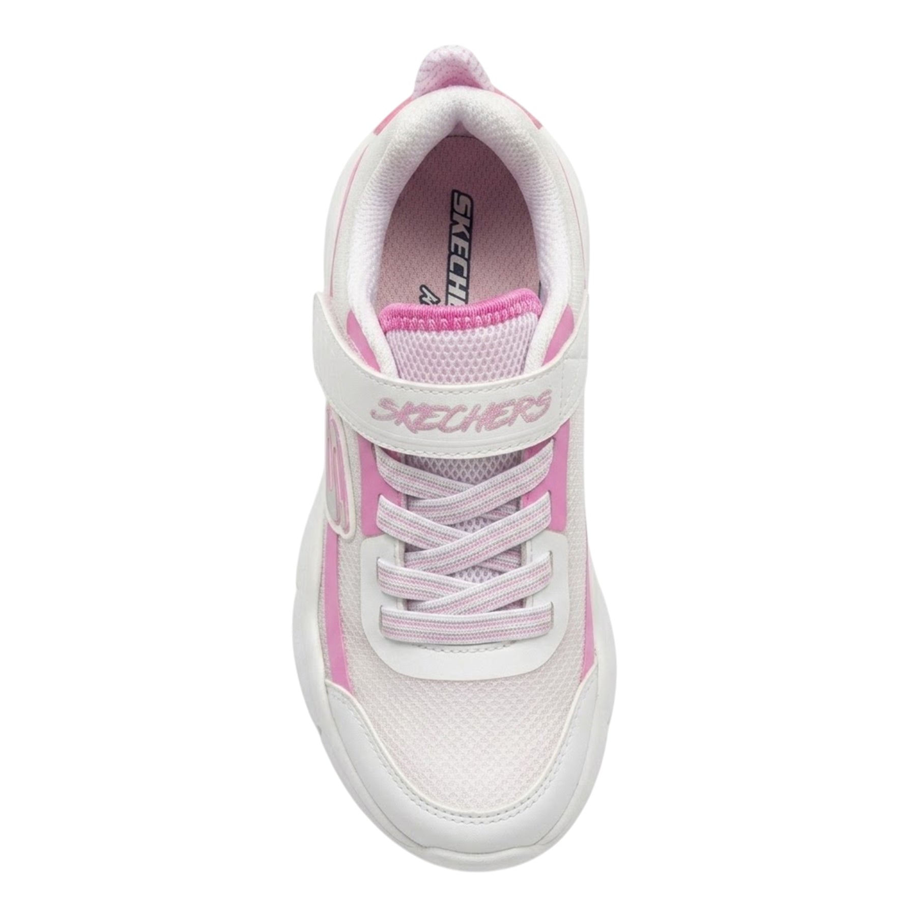 White-Pink - Side - Skechers Childrens-Kids Flexblast Trainers