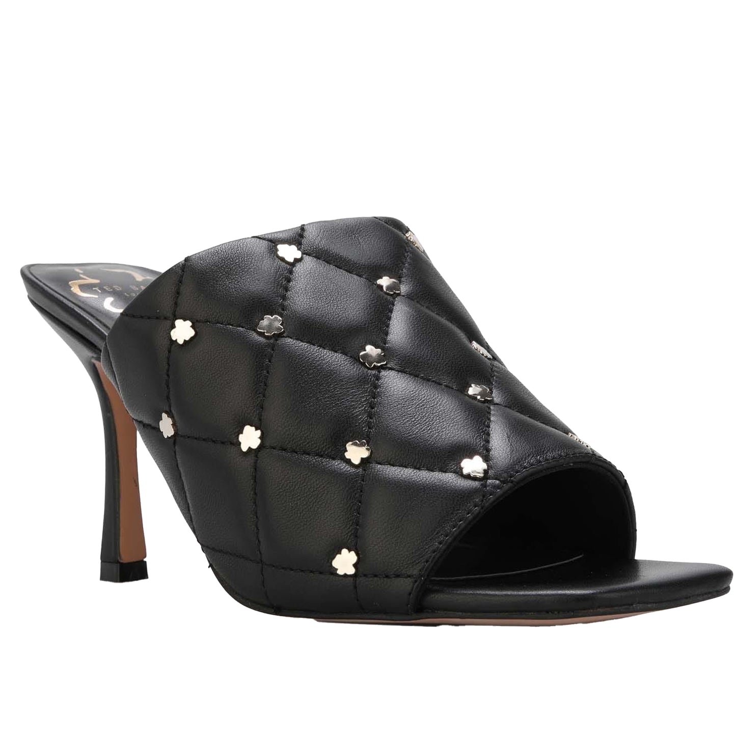 Black - Front - Ted Baker Womens-Ladies Majji Leather Heeled Mule Slippers