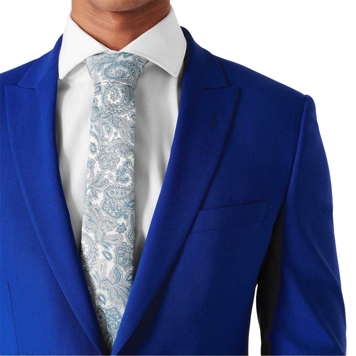 Mint - Side - Haines and Bonner Mens Paisley Silk Twill Tie