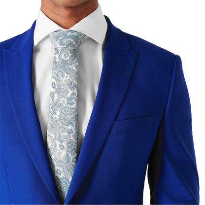 Mint - Side - Haines and Bonner Mens Paisley Silk Twill Tie