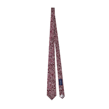 Burgundy - Front - Haines and Bonner Mens Floral Silk Twill Formal Tie