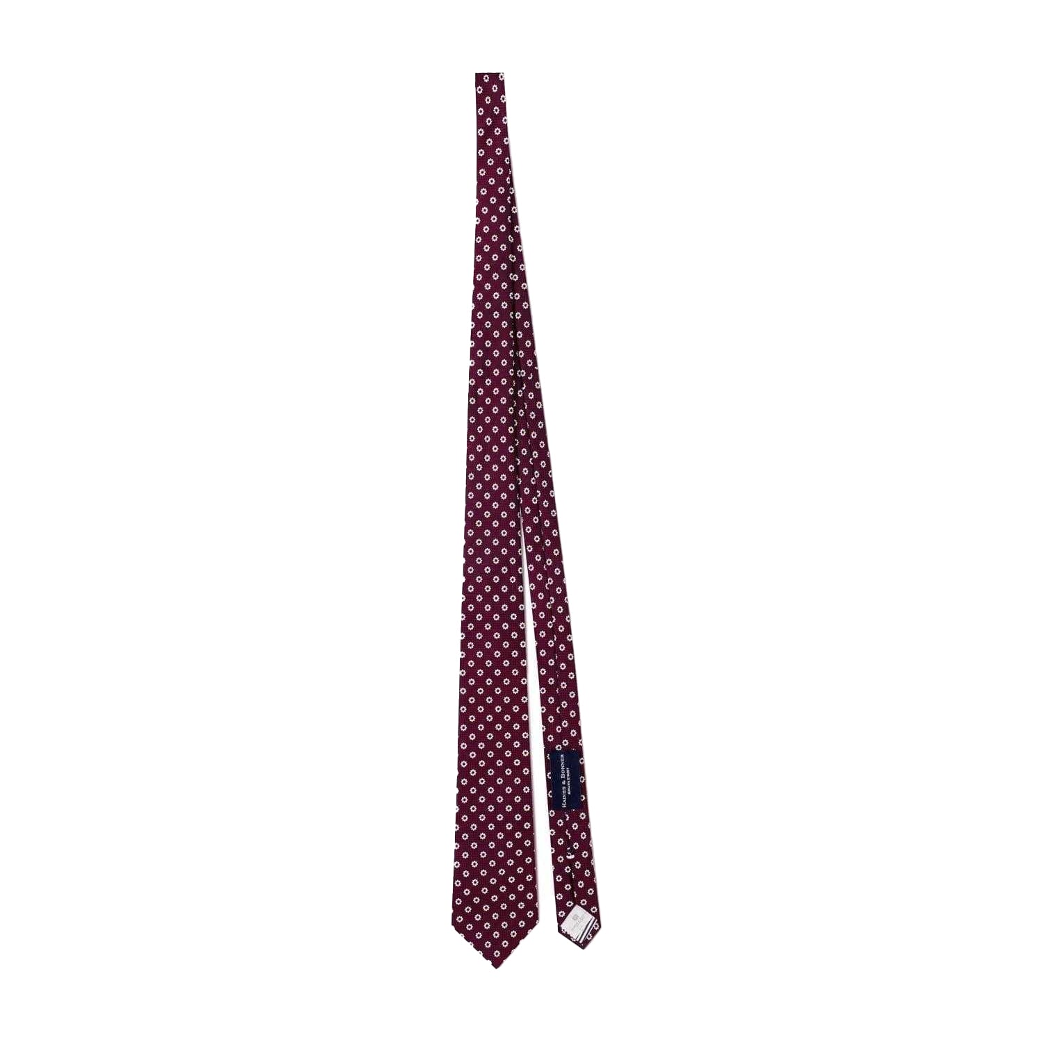 Burgundy - Front - Haines and Bonner Mens Daisy Silk Twill Tie