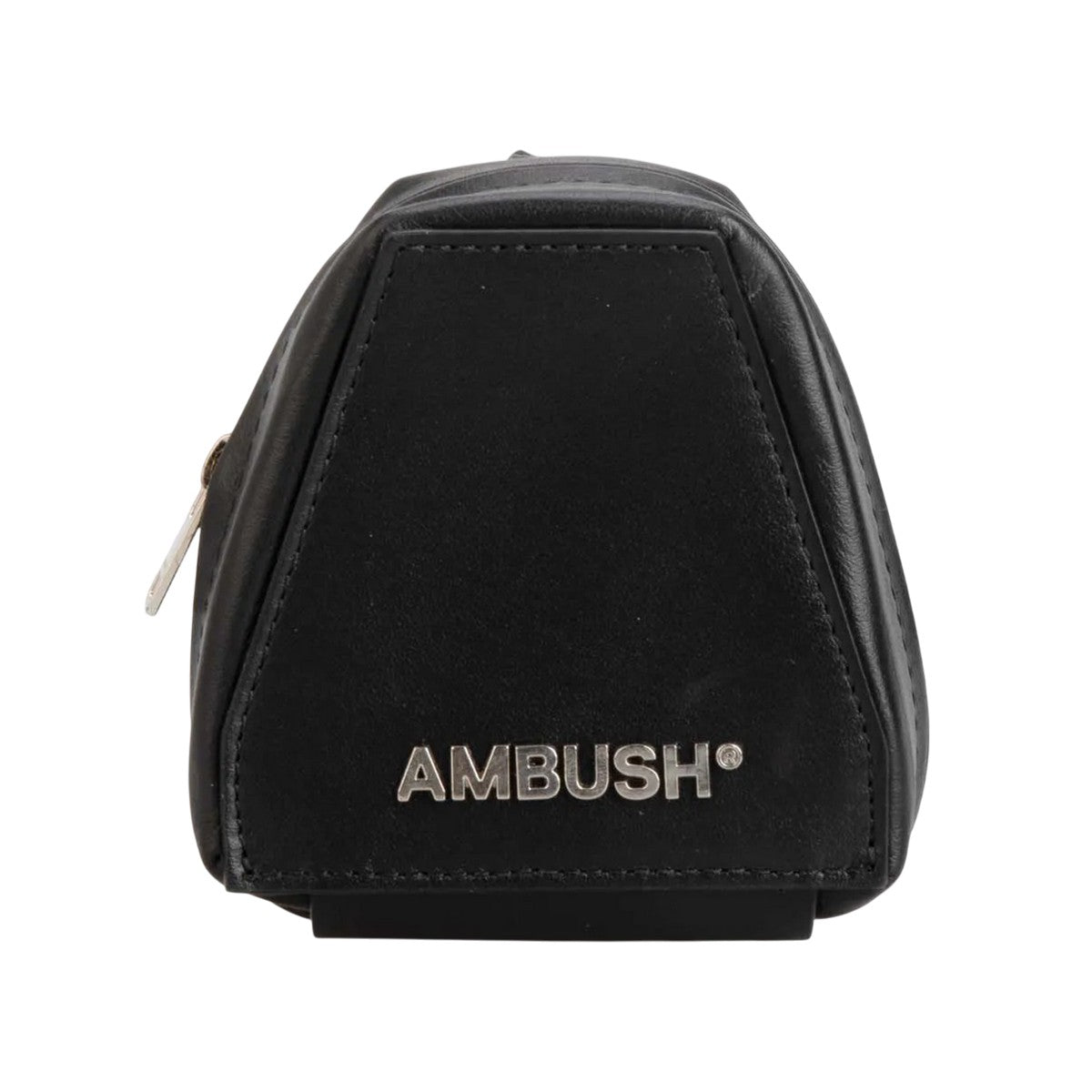 Black-Silver - Front - Ambush Tri Leather Pouch
