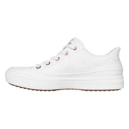 White - Back - Skechers Womens-Ladies Arcade - Meet Ya There Canvas Trainers