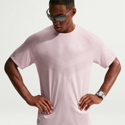 Light Red - Front - Nike Mens Stride T-Shirt