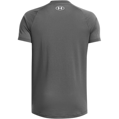 Pitch Grey - Back - Under Armour Boys Tech 2.0 Short-Sleeved T-Shirt