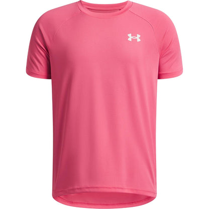 Super Pink - Front - Under Armour Boys Tech 2.0 Short-Sleeved T-Shirt