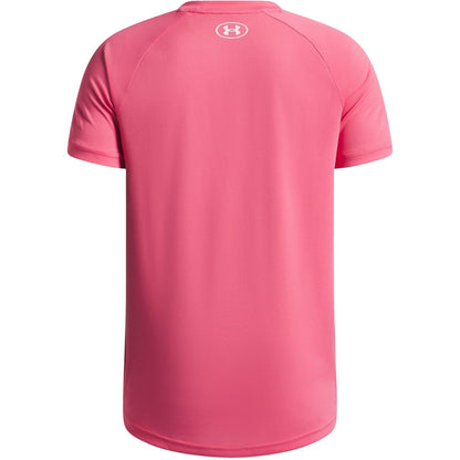 Super Pink - Back - Under Armour Boys Tech 2.0 Short-Sleeved T-Shirt