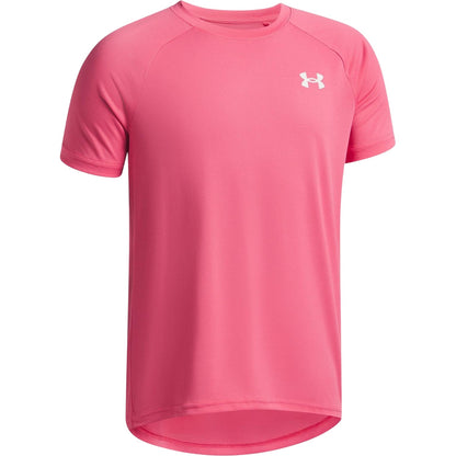 Super Pink - Side - Under Armour Boys Tech 2.0 Short-Sleeved T-Shirt
