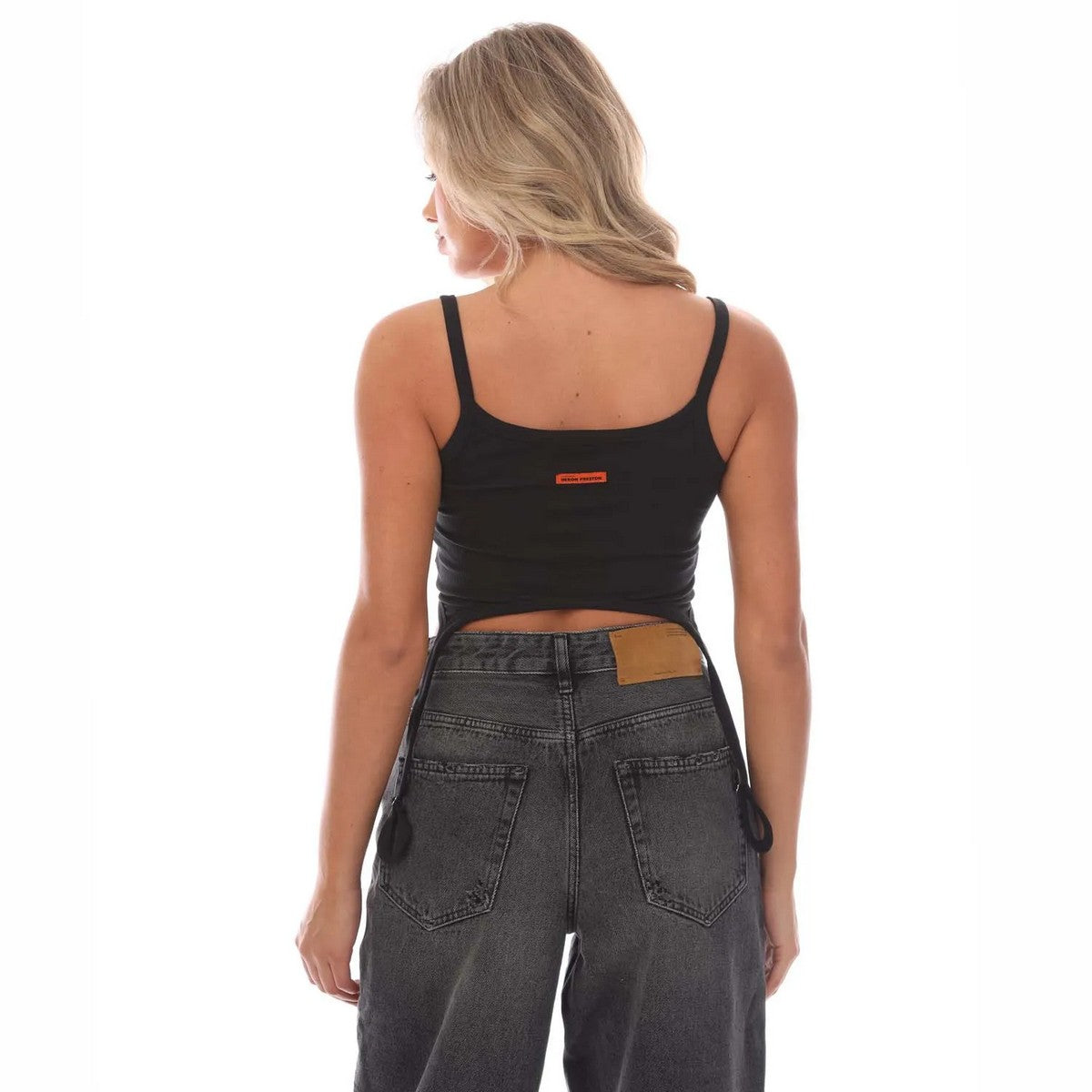 Black - Back - Heron Preston Womens-Ladies Hooks Tank Top