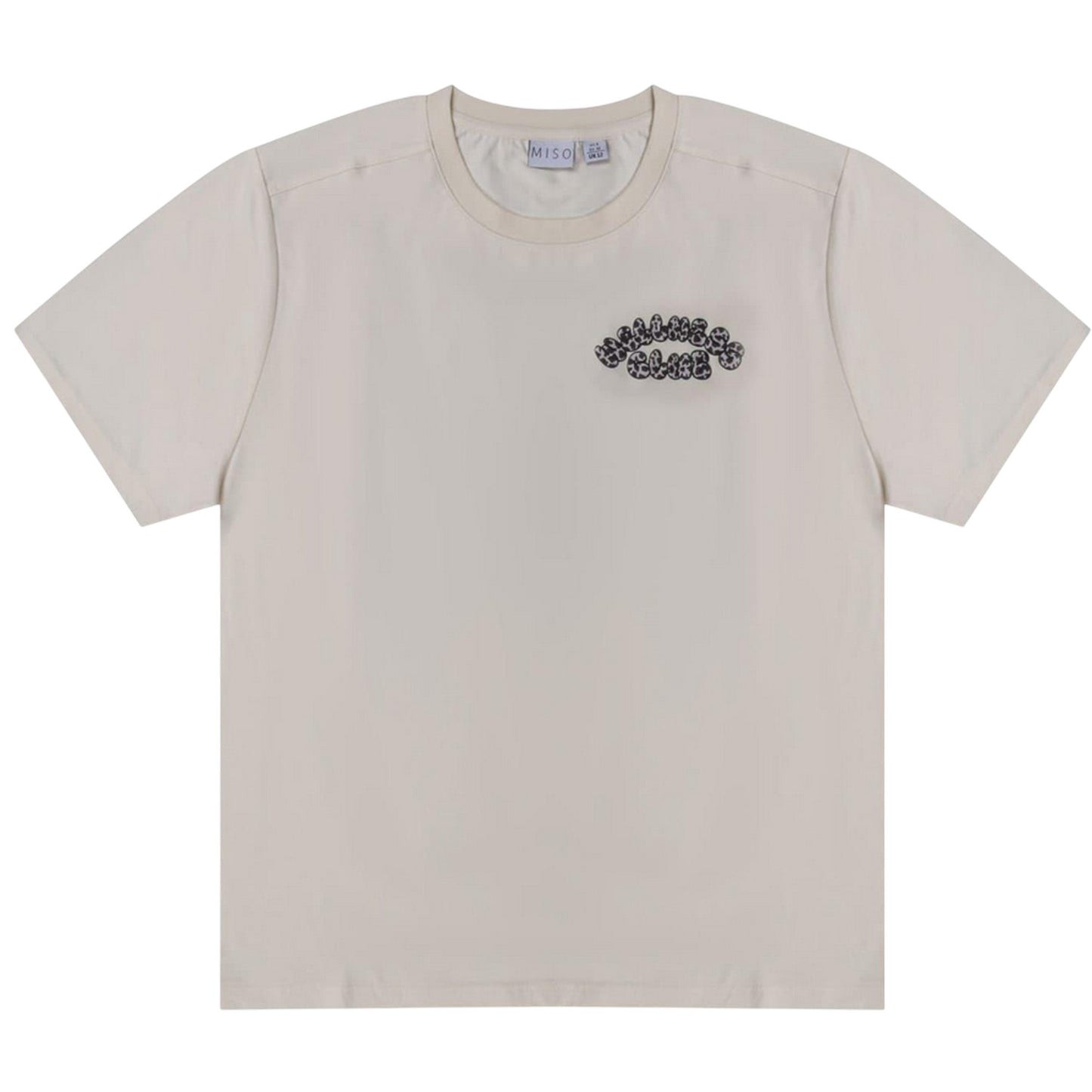 Cream-Leopard - Front - Miso Unisex Adult Bubble Regular T-Shirt