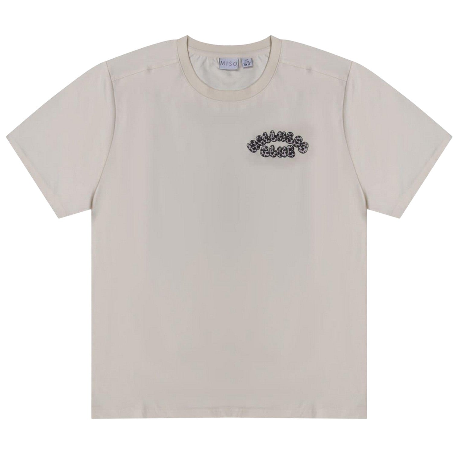 Cream-Leopard - Front - Miso Unisex Adult Bubble Regular T-Shirt