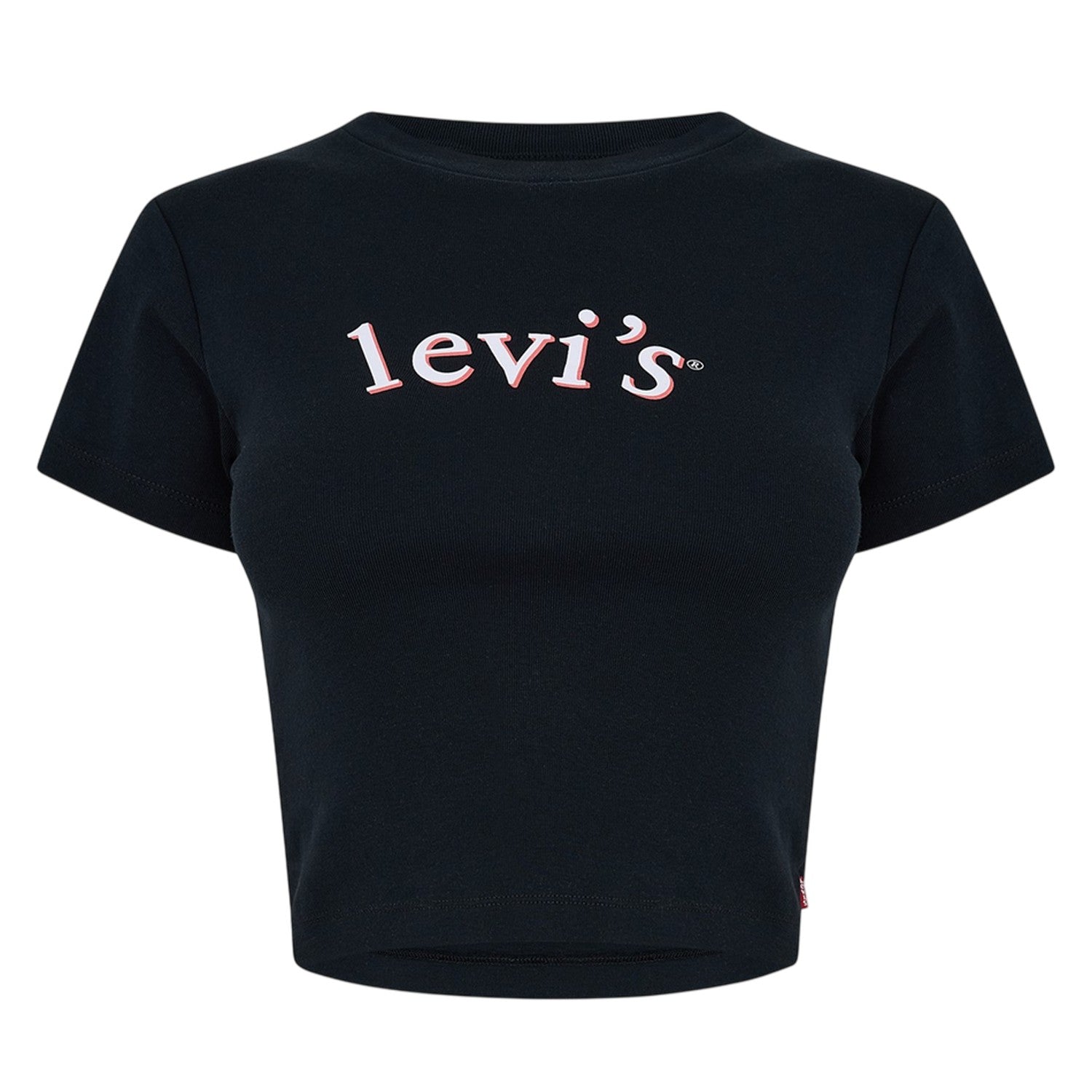 Black - Front - Levis Womens-Ladies Logo Boxy T-Shirt