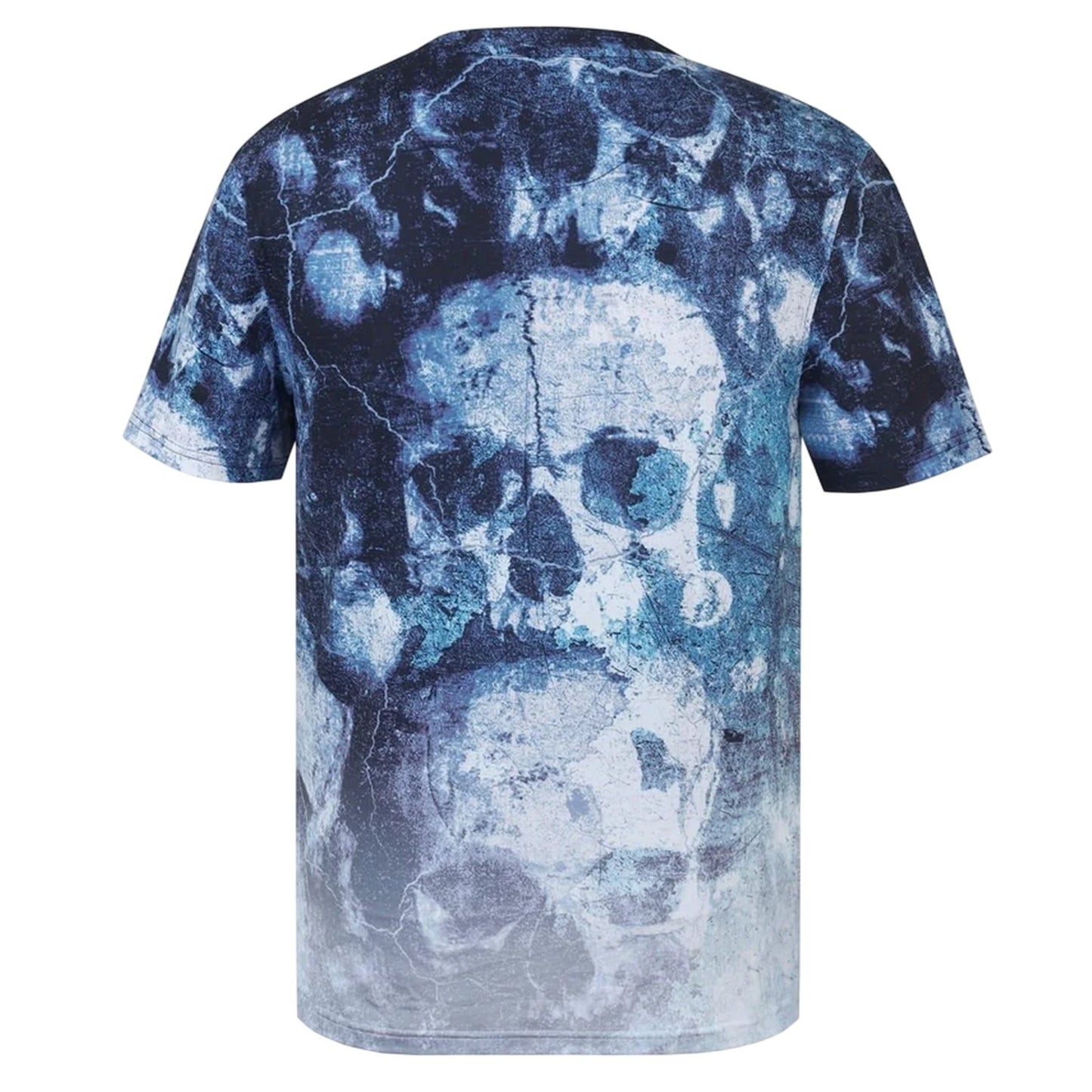 Navy - Back - Firetrap Mens Skull T-Shirt