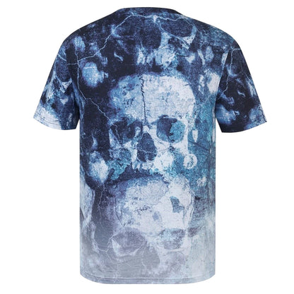Navy - Back - Firetrap Mens Skull T-Shirt