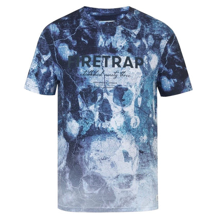 Navy - Front - Firetrap Mens Skull T-Shirt