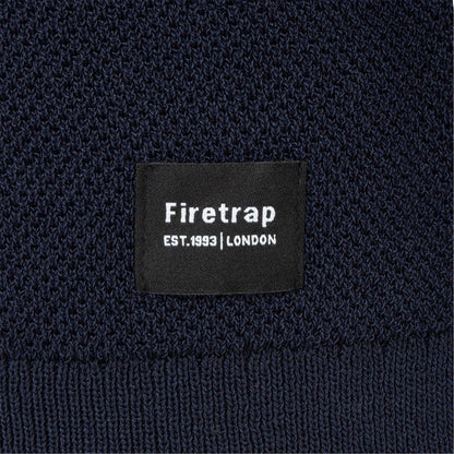 Blue - Lifestyle - Firetrap Mens Textured Collared Polo Shirt