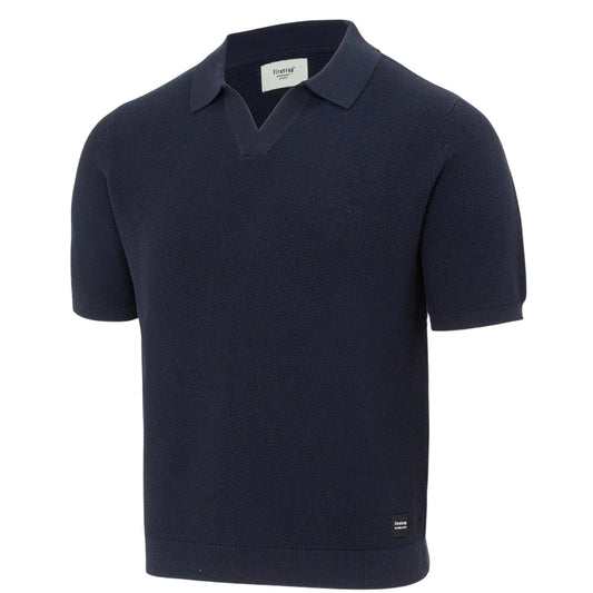 Blue - Front - Firetrap Mens Textured Collared Polo Shirt