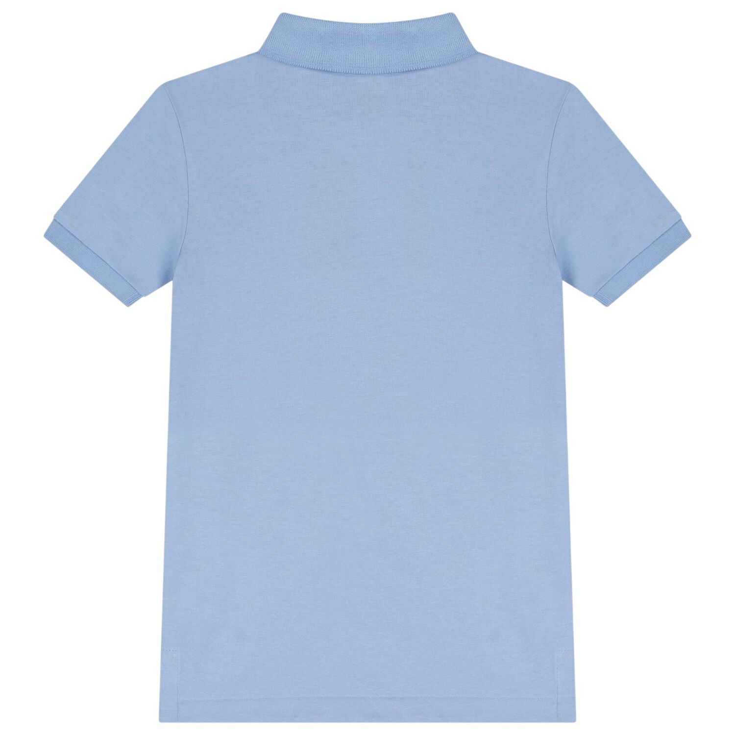 Chambray Blue - Back - Ralph Lauren Childrens-Kids Embroidered Pocket Regular Polo Shirt