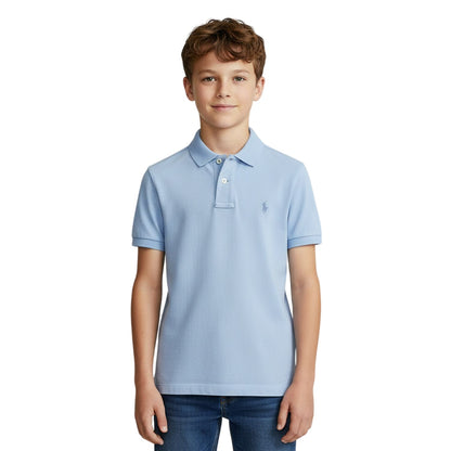 Chambray Blue - Lifestyle - Ralph Lauren Childrens-Kids Embroidered Pocket Regular Polo Shirt