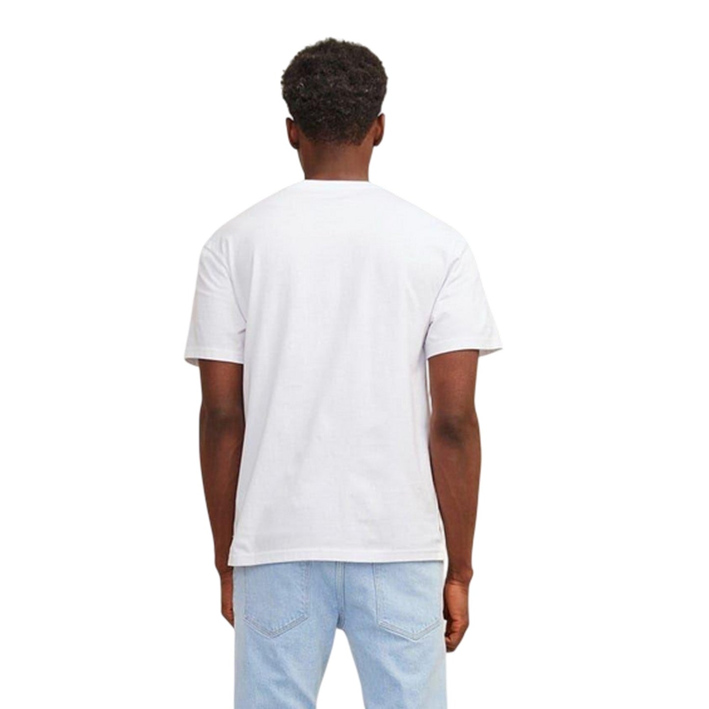 Bright White - Back - Jack And Jones Mens Papaya Crew Neck T-Shirt