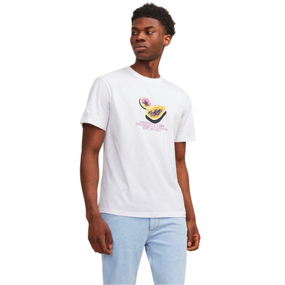 Bright White - Lifestyle - Jack And Jones Mens Papaya Crew Neck T-Shirt