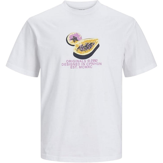 Bright White - Front - Jack And Jones Mens Papaya Crew Neck T-Shirt