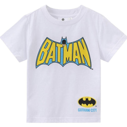 Black-Yellow - Front - Batman Childrens-Kids Back Print T-Shirt
