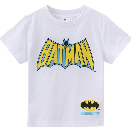 Black-Yellow - Front - Batman Childrens-Kids Back Print T-Shirt