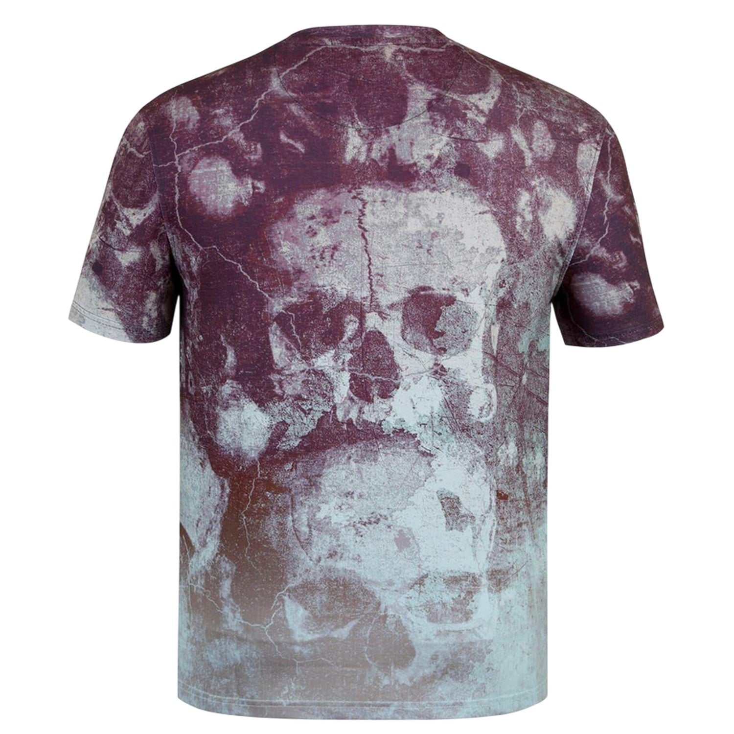 Dark Burgundy - Back - Firetrap Mens Skull Distressed T-Shirt