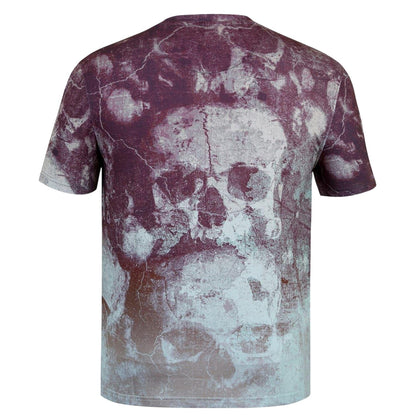 Dark Burgundy - Back - Firetrap Mens Skull Distressed T-Shirt