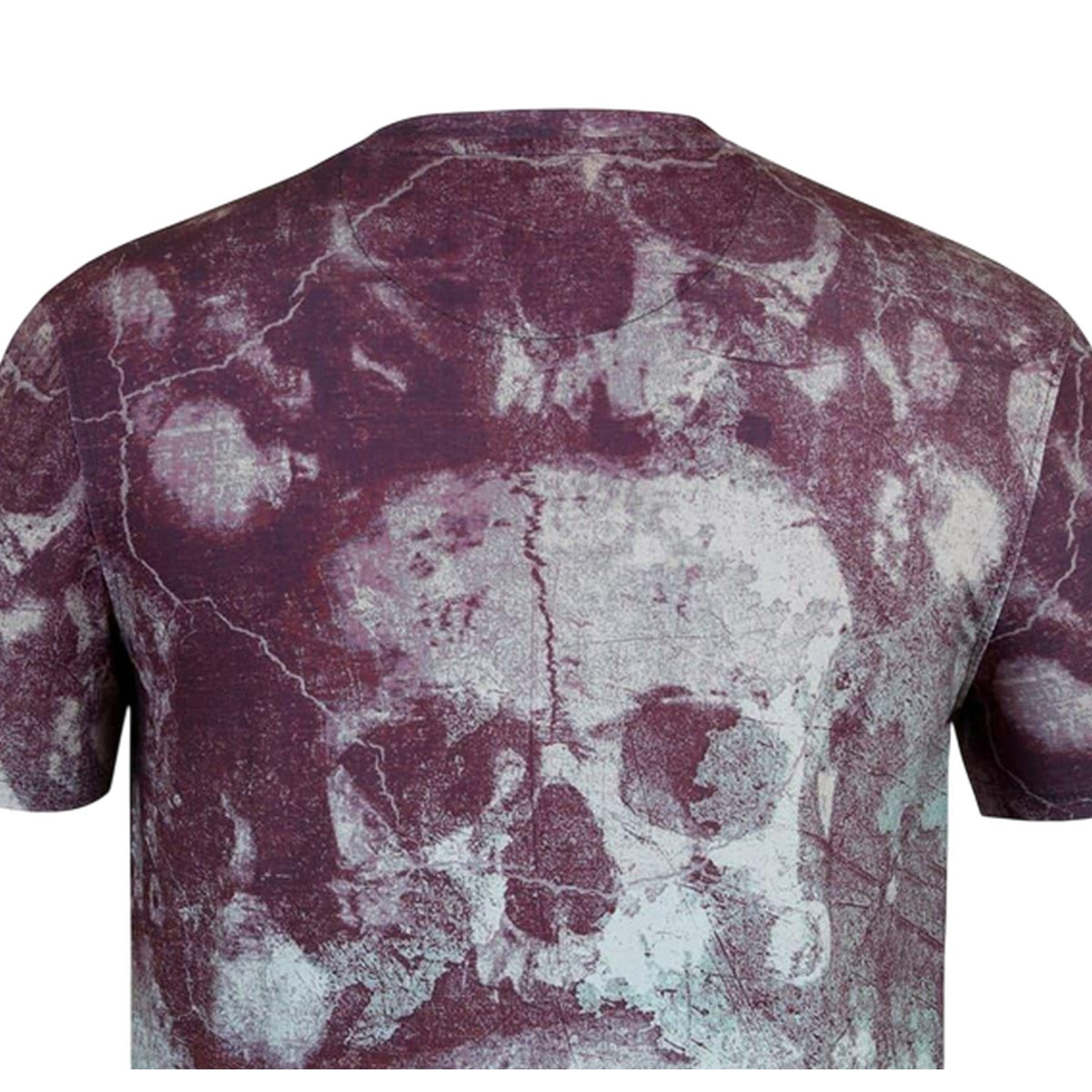 Dark Burgundy - Side - Firetrap Mens Skull Distressed T-Shirt