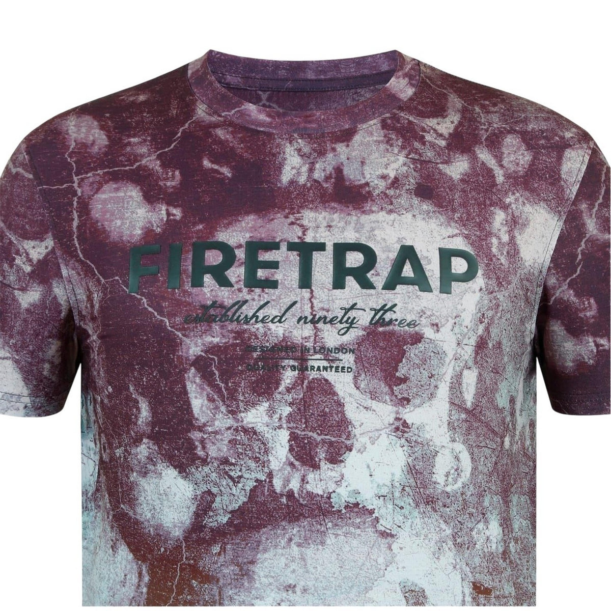 Dark Burgundy - Lifestyle - Firetrap Mens Skull Distressed T-Shirt