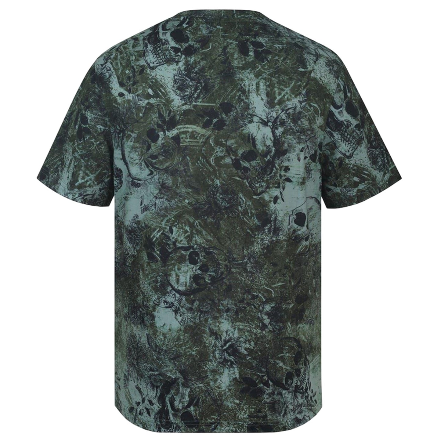 Green-Black - Back - Firetrap Mens Skull All-Over Print T-Shirt